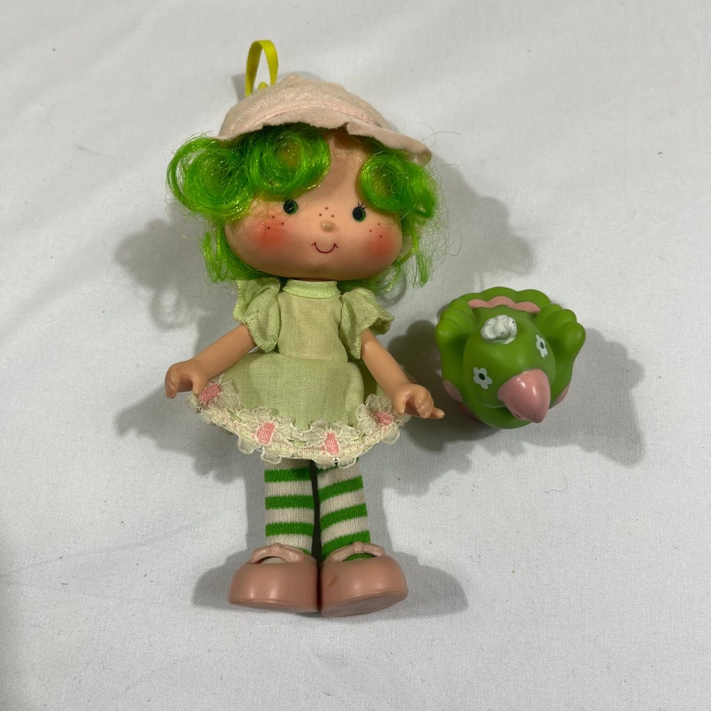Strawberry Shortcake Lime Chiffon Doll with Parfait Parrot 5.5" Vintage Toy